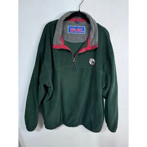 Vintage‎ Dunbrooke Sport Men's Fleece Quarter Zip Crystal Sugar Green Size XL